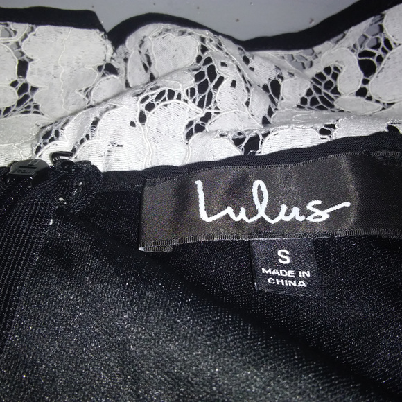 Sexy Black and White Lace Ruffle Mini Dress... - Picture 3 of 6